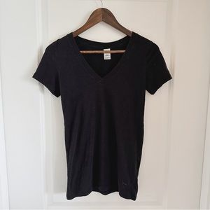 Victoria’s Secret PINK Black Short Sleeve V-Neck Tee